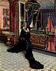 Queen Canvas Paintings - Queen Victoria And Princess Royal Visit Napolean's Boudoir